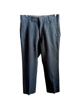 True Vintage 32x30 Pants Farah Mens Flat Front Trousers Gray Made USA Steel Zip